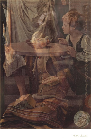 Life AGe 1: Childhood / infant of Shakespeare (Faux Mail ARt ... Postcard)