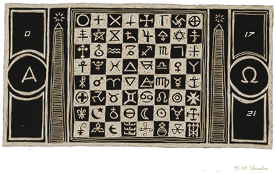 Game of Wisdom: Emblem of Alchemical ALpha - Omega Chess Board