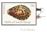 Postage Art Stamp: SOuth Pacigs Cowry Shell with Islands Snalis